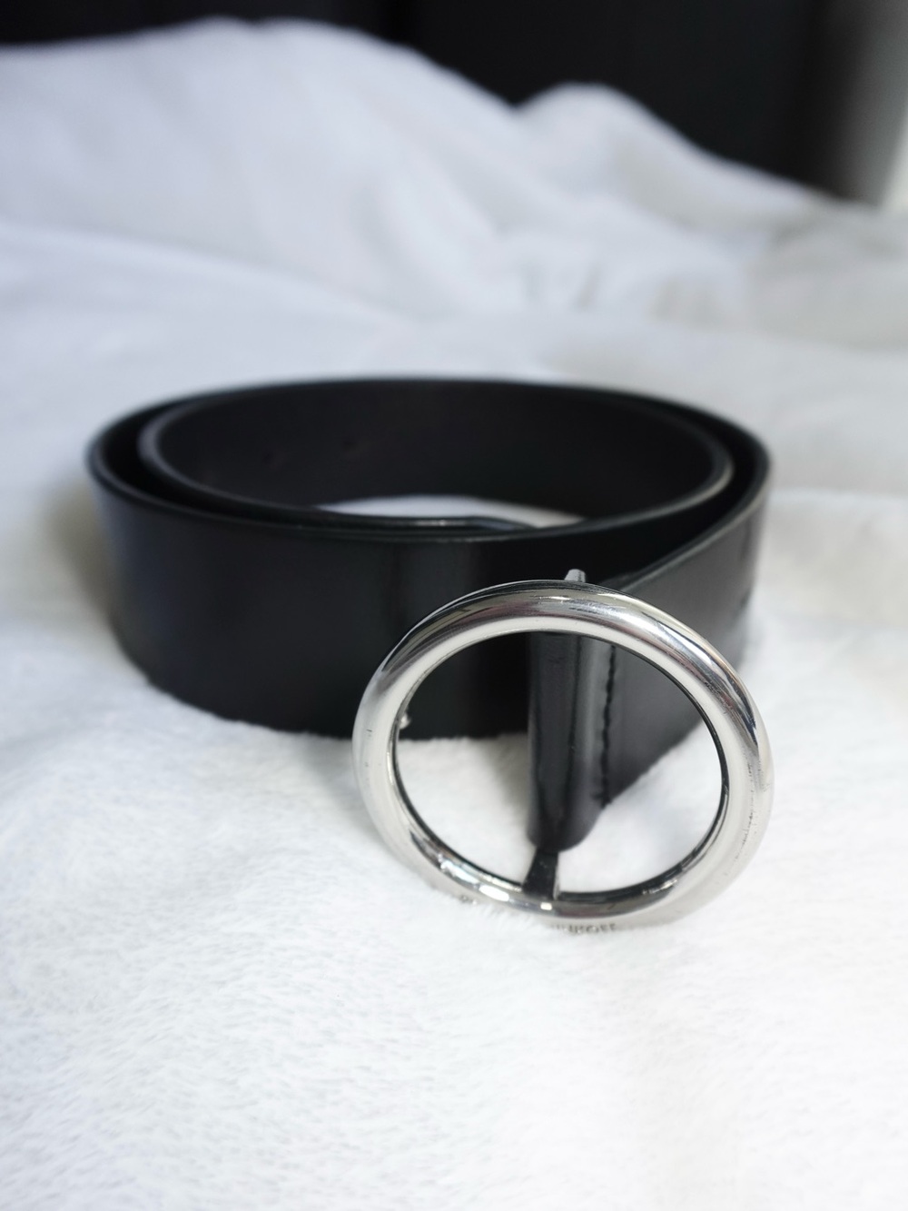Rebecca Minkoff Black Polished Silver 38 mm Belt Women's Size XS